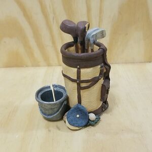 Vintage Golf Figi Graphics 1996 Golf Bag Desk Accessory Pencil Holder Cup